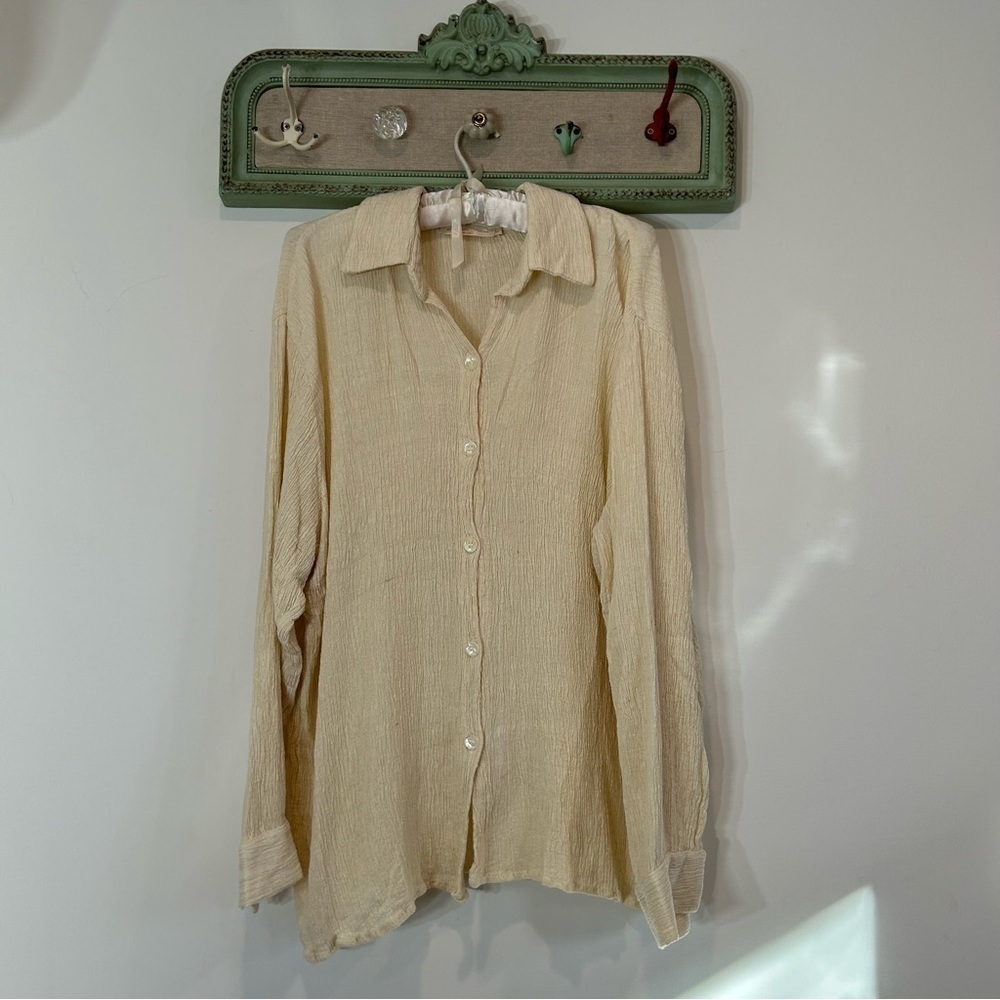 Savannah Morrow The Label long Sleeve button down shirt small women silk bamboo